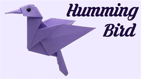 How To Make Origami Humming Bird By Stephane Ansons Easy Basic Origami
