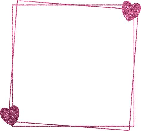 Pink Glitter Frame With Heart 18875788 Png