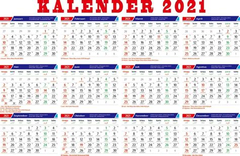 Kalender 2021 Lengkap Dengan Tanggal Merah Dan Cuti Bersama Imagesee