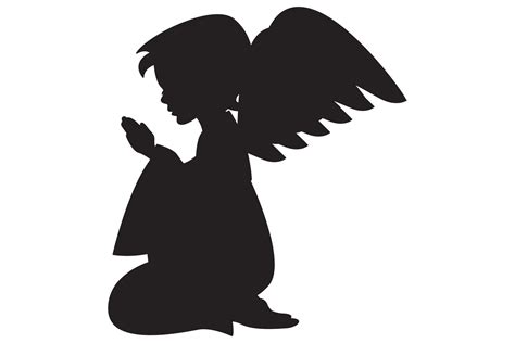 Praying Angel Silhouette By Markmurphycreative On Creativemarket Angel Silhouette Silhouette