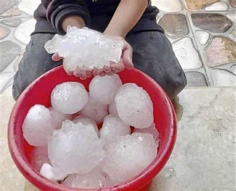 Giant Hailstones Measuring More Than 8 Inches Hammer Tripoli Libya