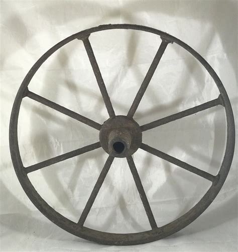 Antique Wagon Wheel Barrow Vintage Metal Cast Iron Farm Industrial 15