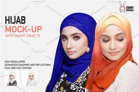 Ad Hijab Mock Up Set 2 Psd Files By Sunny Bunnies On Creativemarket Hijab Mock Up With 2