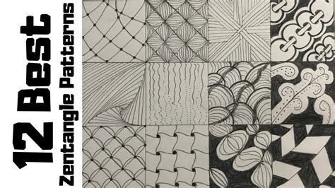 12 Zentangle Patterns For Beginners How To Draw Easy Doodle Art