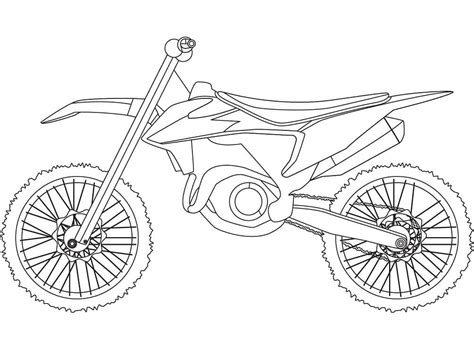 Kawasaki KX250F Dirt Bike Coloring Page - Free Printable Coloring Pages