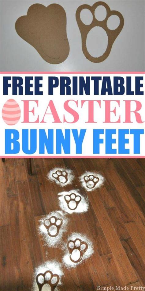 Free printable easter decoratins in the shape of easter bunnies! Free Printable Easter Bunny Feet Template - Simple Made Pretty