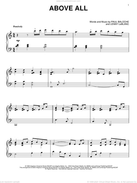 We provide detailed info about all chords, scales, finger practicing and notes browse through our collection of piano tutorials for all the latest, classical and other songs. Baloche - Above All sheet music for piano solo