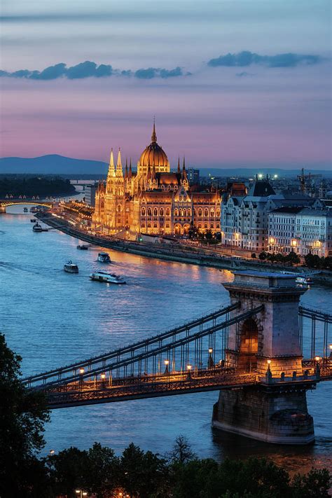 Budapest City At Dusk Photograph by Artur Bogacki