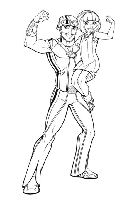 Sportacus And Stephanie In Lazy Town Coloring Page Download Print Or Color Online For Free