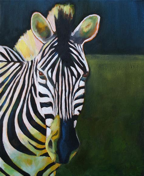Zebra On The Green Painting By Carol Jo Smidt Pixels