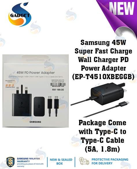 Original Samsung 45w Super Fast Charge Wall Charger Pd Power Adapter