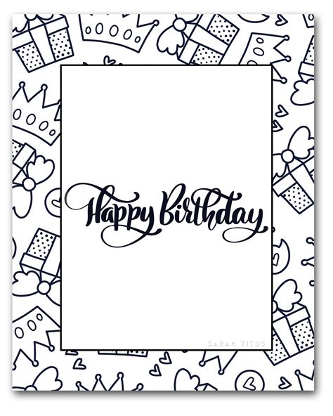 Happy birthday coloring pages for girls these beautiful birthday coloring pages are for kids who love all things unicorns, mermaids, llamas and princesses! Free Printable Happy Birthday Coloring Sheets - Sarah Titus