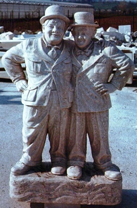 Laurel And Hardy Statue In Italian Vicenza Limestone Design By Garden