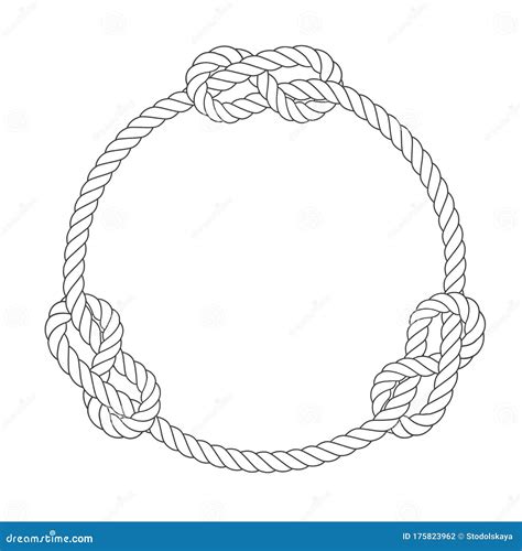 Round Rope Frame Circle Ropes Rounded Border And Decorative Marine