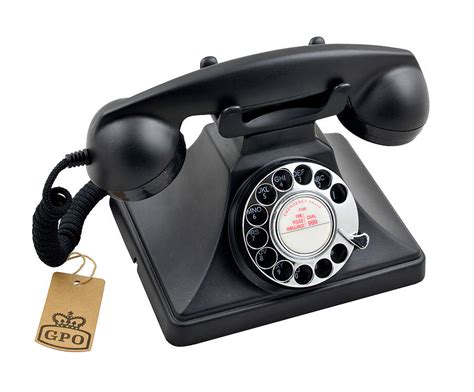 Gpo 200 Classic Rotary Dial Telephone In Black By Protelx Ltd
