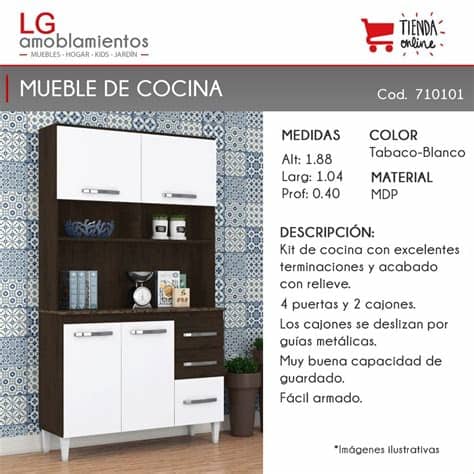 Nuestros muebles buffet y aparadores destacan por su calidad además de su moderno diseño. Armario Mueble De Cocina Kit Multiuso Aparador - $ 3.295 ...