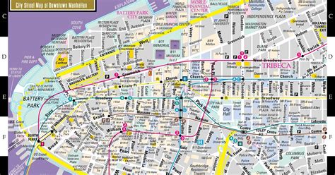 Detailed Street Map Of Lower Manhattan