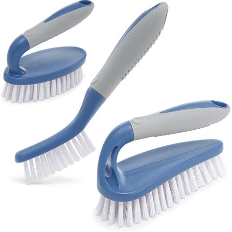Buy Scrub Brush Set Of 3pcs Cleaning Shower Scrubber With Ergonomic