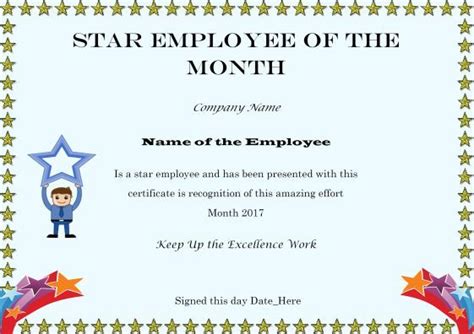 This certificate design belongs to these categories: Elegant and Funny Employee of the Month Certificate ...