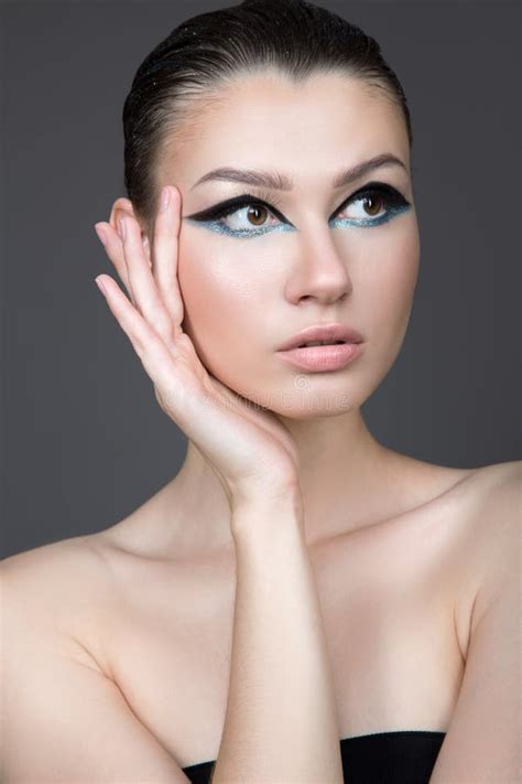 Face Close Up Woman With An Expressive Look Cosmetics Natural Makeup