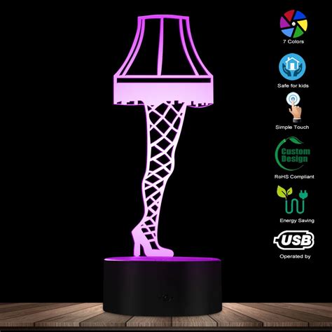 3d Optical Illusion Leg Lamp From A Christmas Story Sexy Silk Stockings