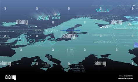 Image Of Financial Data Processing Over World Map Stock Photo Alamy