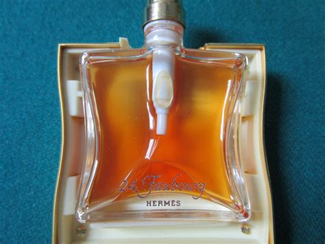 Hermes 24 Faubourg Golden Metal Bottle And Case Perfume Refillable Spray