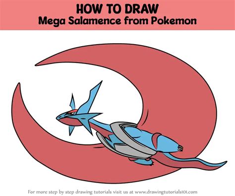 How To Draw Mega Salamence From Pokemon Pokemon Step By Step