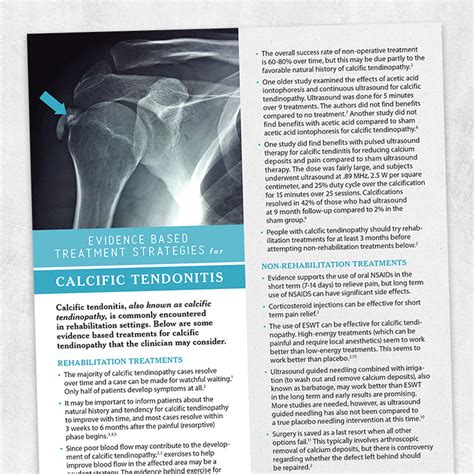 Evidence Based Treatment Strategies For Calcific Tendonitis Adult And