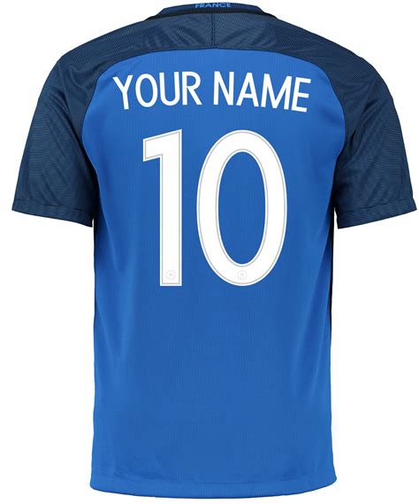 France Home Customise Name Number Euro 2016 Men Soccer