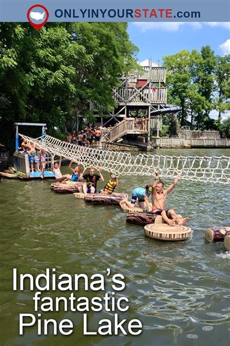There Are Many People Riding On Rafts In The Water At Indianas