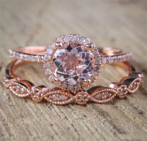 2 Pcsset Crystal Pandora Ring Jewelry Rose Gold Color Wedding Rings