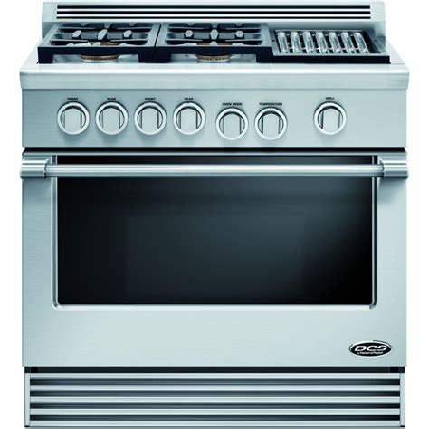 Dcs 36 Inch Professional 4 Burner Natural Gas Range With Grill Rgv 364gl N