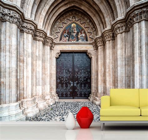 Castle Door Wall Mural Gothic Castle Decal For Living Room Etsy Australia