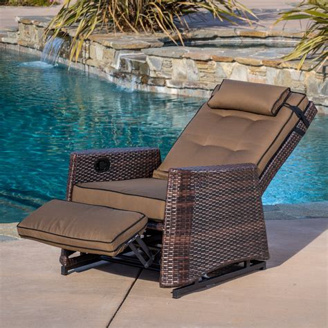 Christopher Knight Home CKH Outdoor Wicker Recliner Rocking Chair