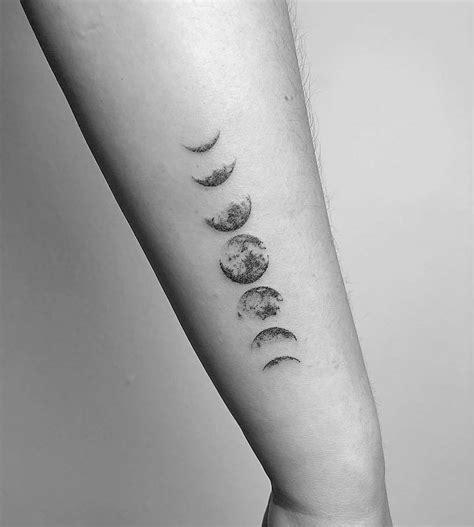 Phases Of The Moon Tattoo White