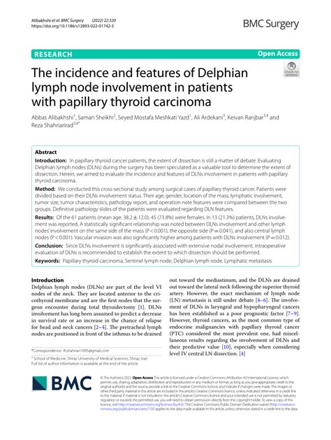 Pdf The Incidence And Features Of Delphian Lymph Node Involvement In