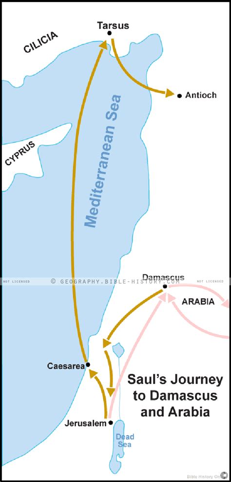 Sauls Journey To Damascus And Arabia Bible History