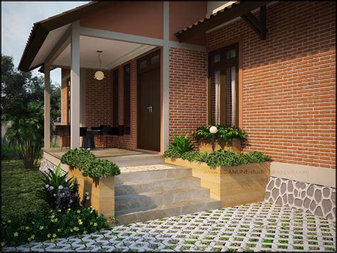 Desain rumah minimalis type 36 untuk 1 lantai dengan garasi dan dapur cukup luas. Teras Rumah Sederhana