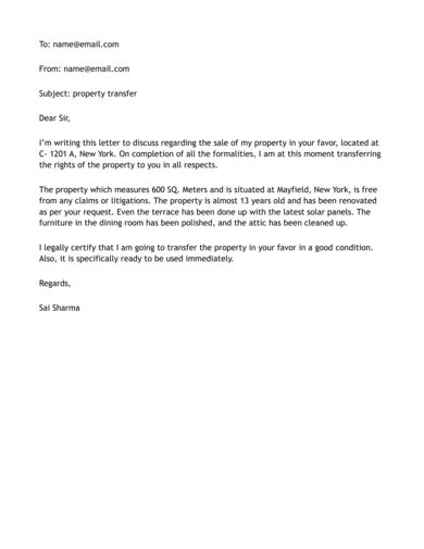 Ownership Transfer Letter 10 Examples Format Sample Examples