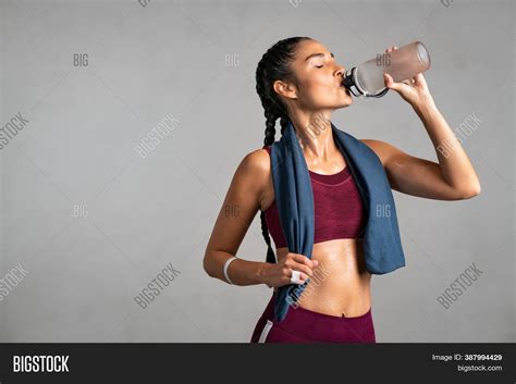 Fitness Woman Drinking Image And Photo Free Trial Bigstock