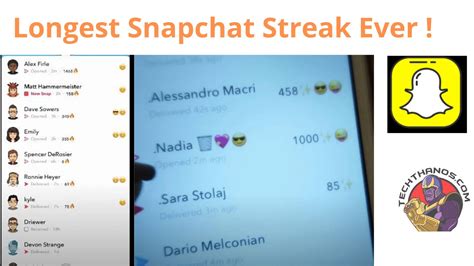 What Is The Longest Snapchat Streak Tech Thanos