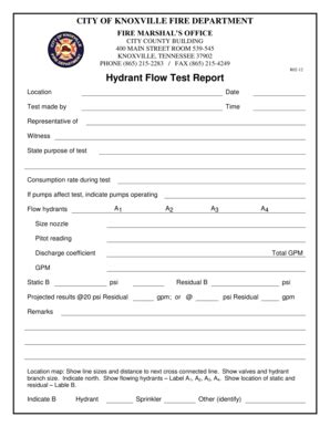 Hydrant Flow Test Report Fill And Sign Printable Template Online