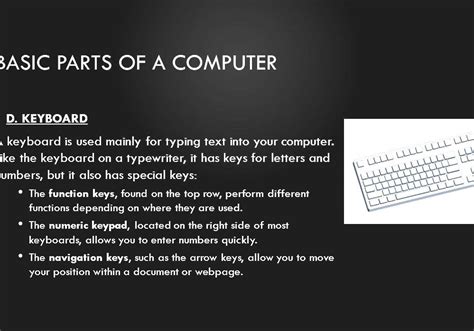 Computer Parts Of The Computer And Their Functions