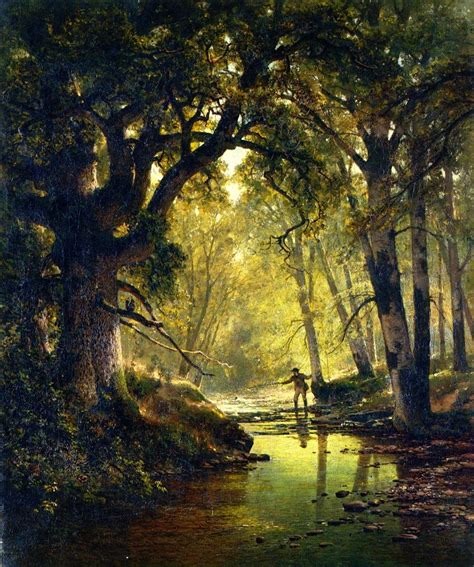 The Athenaeum Angler In A Forest Interior Thomas Hill