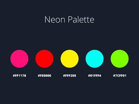 Neon Palette Neon Colour Palette Hex Color Palette Color Palette Bright
