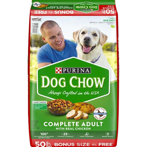 Purina Dog Chow Dry Dog Food Complete Adult With Real Chicken 50 Lb