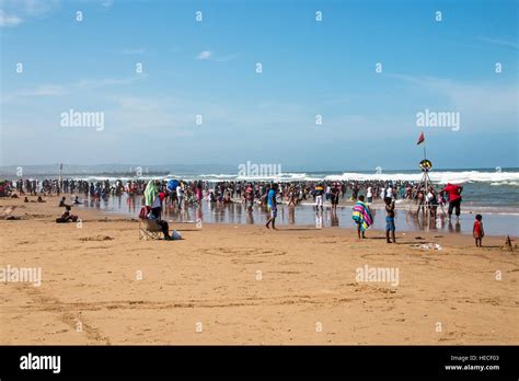 Many Unknown People On Afternoon Visit On South Beach In Durban South