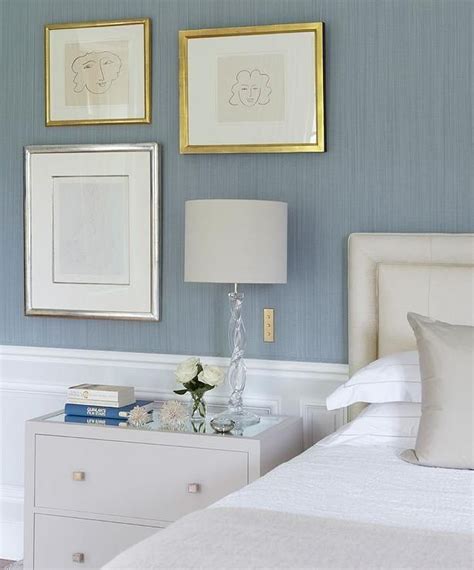 Blue And Grey Bedrooms With Wainscoting Transitional Bedroom