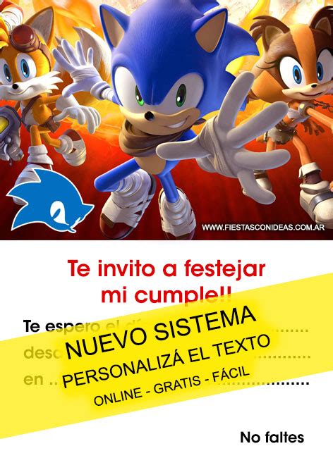 32 Convites De Aniversário Sonic Para Editar Grátis Whatsapp E